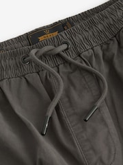 Charcoal Grey Drawstring Waist Cargo Shorts - Image 10 of 12