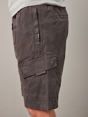 Charcoal Grey Drawstring Waist Cargo Shorts - Image 5 of 12