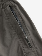 Charcoal Grey Drawstring Waist Cargo Shorts - Image 9 of 12