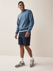 Navy Blue Drawstring Waist Cargo Shorts - Image 2 of 8