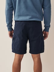 Navy Blue Drawstring Waist Cargo Shorts - Image 3 of 8