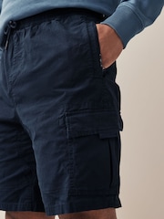 Navy Blue Drawstring Waist Cargo Shorts - Image 4 of 8