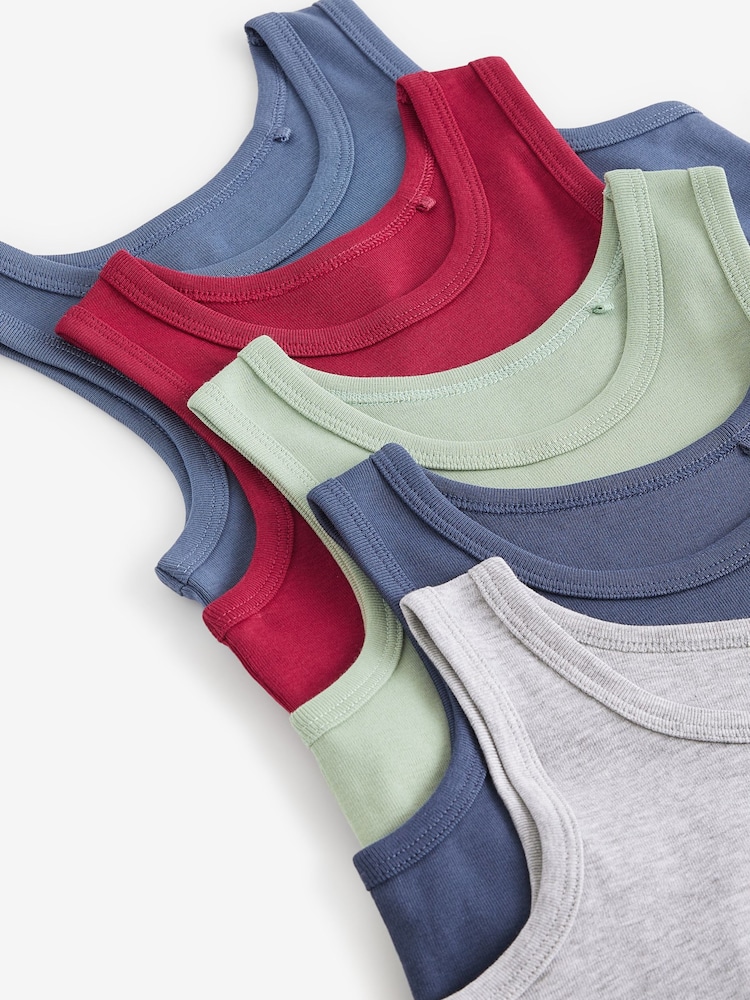 Muted Brights 5 Pack Vests (1.5-16yrs) - Image 8 of 8