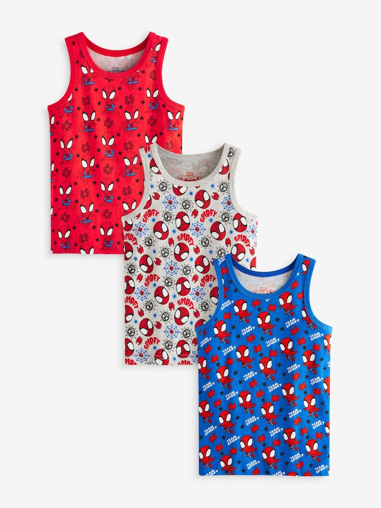 Spider-Man Red License 100% Cotton Vests 3 Pack (1.5-10yrs) - Image 1 of 6