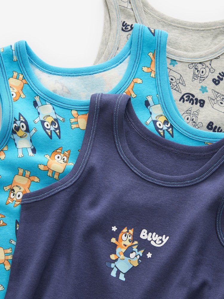Bluey - Pack de 3 camisetas sin mangas con licencia de algodón 100% (1,5-8 años) - Imagen 6 de 6