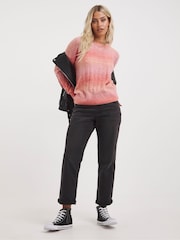 Simply Be Pink Space Dye Crew Neck Jumper - Image 3 of 4