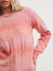 Simply Be Pink Space Dye Crew Neck Jumper - Image 4 of 4