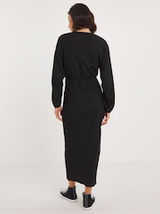 Simply Be Black Tree Bark Midi Dress - Image 2 of 4