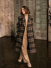Celtic & Co. Wool Wrap Brown Coat - Image 1 of 6