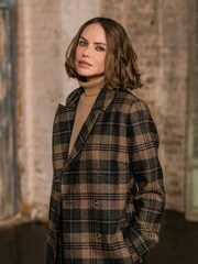 Celtic & Co. Wool Wrap Brown Coat - Image 3 of 6