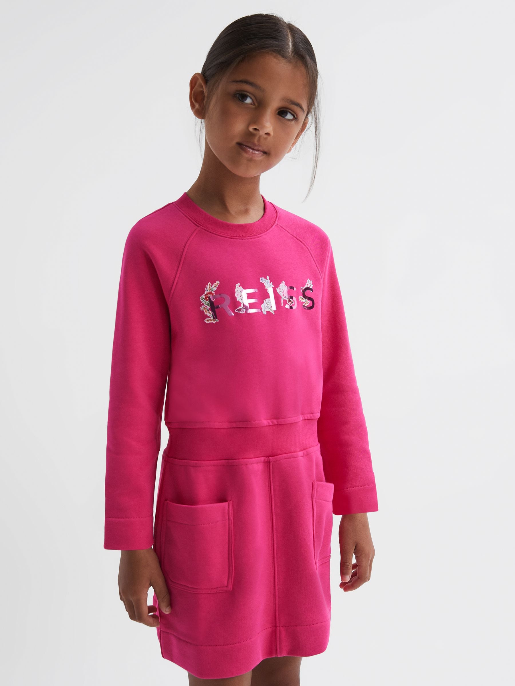 REISS PINK JANINE 9-14 YRS SWEATSHIRT DRESS 