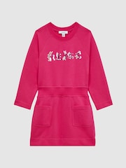 Reiss Pink Janine 9-14 yrs Sweatshirt Dress - Image 2 of 6