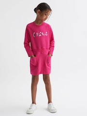 Reiss Pink Janine 9-14 yrs Sweatshirt Dress - Image 3 of 6