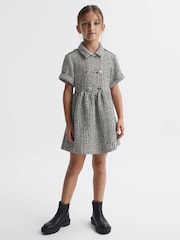 Reiss Multi Junip 9-14 yrs Tweed Double Breasted Dress - Image 4 of 5