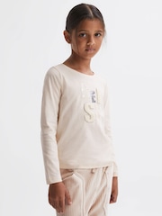 Reiss Pink Tora 9-14 yrs Embellished 100% Cotton T-Shirt - Image 1 of 6