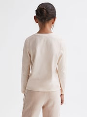 Reiss Pink Tora 9-14 yrs Embellished 100% Cotton T-Shirt - Image 5 of 6