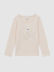 Reiss Pink Tora Embellished Cotton T-Shirt - Image 2 of 6