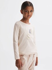 Reiss Pink Tora Embellished Cotton T-Shirt - Image 3 of 6