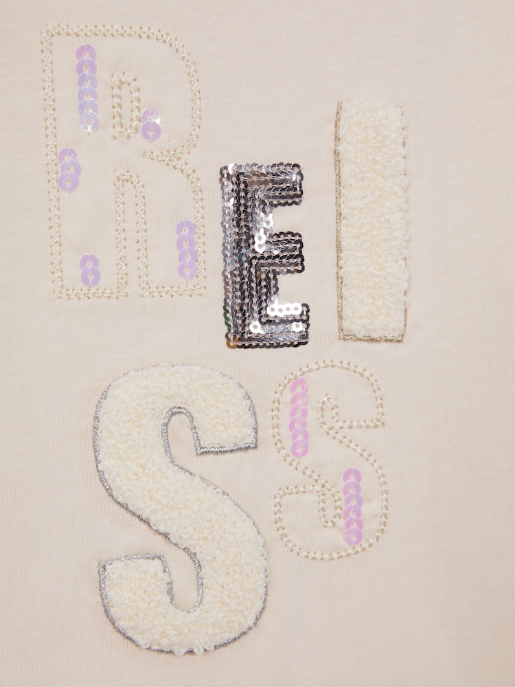 Reiss Pink Tora Embellished Cotton T-Shirt - Image 6 of 6