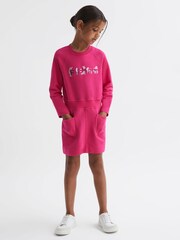 Reiss Pink Janine 4-9 yrs Sweatshirt Dress - Image 1 of 6