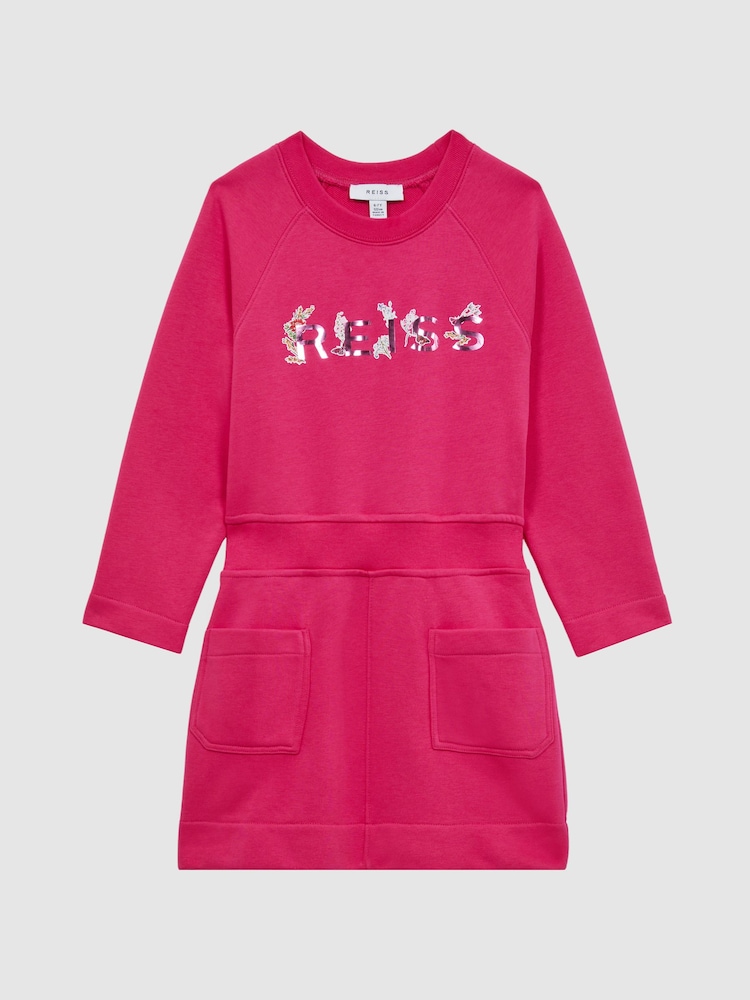 Reiss Pink Janine 4-9 yrs Sweatshirt Dress - Image 2 of 6