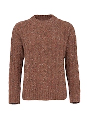 Celtic & Co. Donegal Cable Crew Brown Jumper - Image 3 of 5