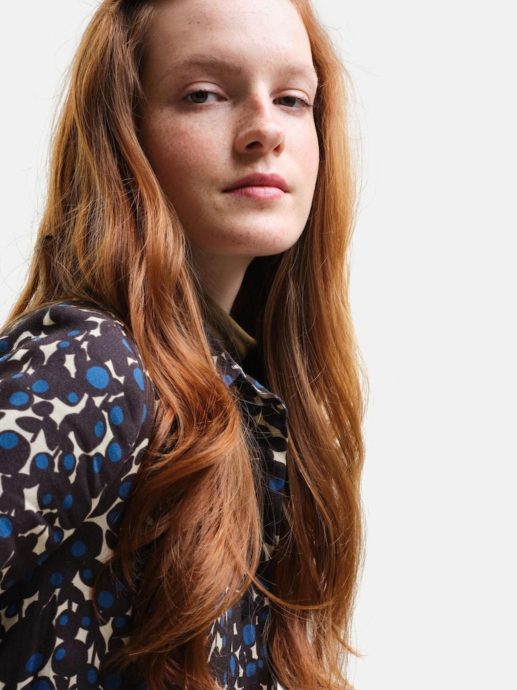 Regatta Blue Orla Kiely Long Sleeve Midi Dress - Image 4 of 4