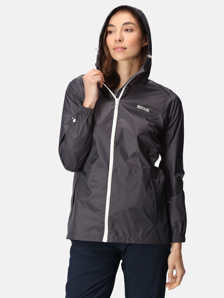 Szary - Regatta Womens Waterproof Pack It Jacket III - Image 4 of 5