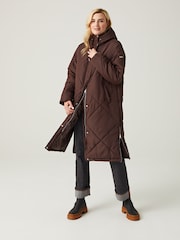 Regatta Brown Cambrie Longline Padded Thermal Jacket - Image 1 of 6