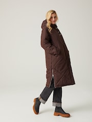 Regatta Brown Cambrie Longline Padded Thermal Jacket - Image 3 of 6