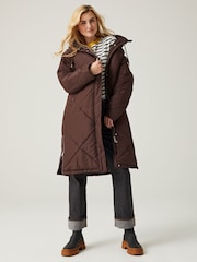 Regatta Brown Cambrie Longline Padded Thermal Jacket - Image 4 of 6