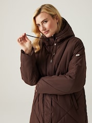 Regatta Brown Cambrie Longline Padded Thermal Jacket - Image 5 of 6
