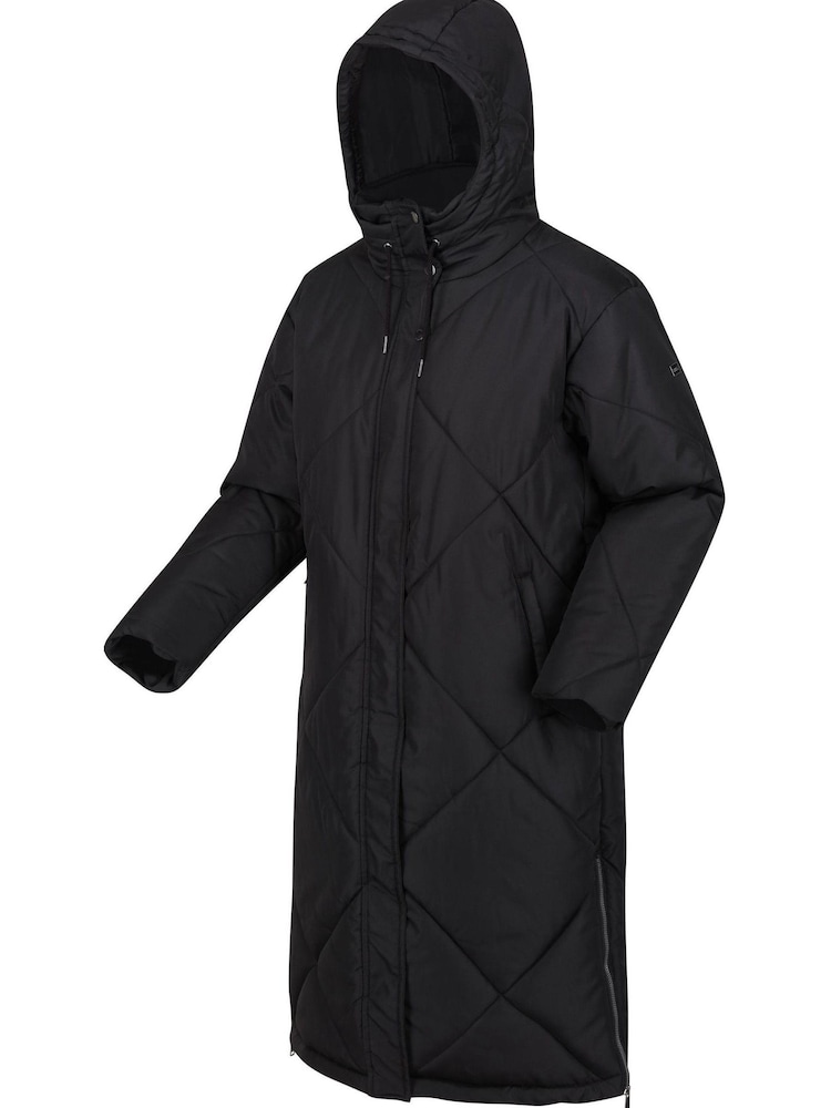 Regatta Black Cambrie Longline Padded Thermal Jacket - Image 9 of 9