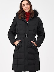 Regatta Black Decima Belted Padded Thermal Jacket - Image 1 of 9