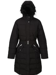 Regatta Black Decima Belted Padded Thermal Jacket - Image 8 of 9