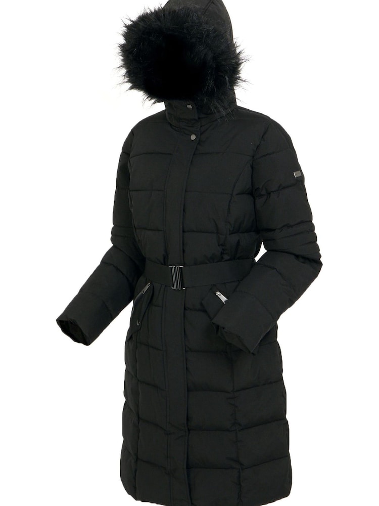 Regatta Black Decima Belted Padded Thermal Jacket - Image 9 of 9