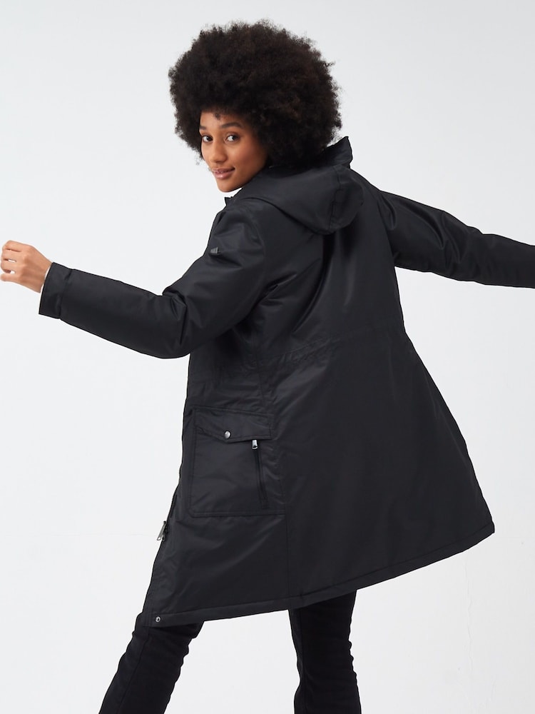 Regatta Black Romine II Long Length Waterproof Jacket - Image 2 of 3