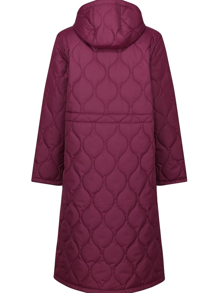 Regatta Purple Orla Kiely Long Length Quilted Jacket - Image 6 of 6