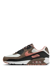 Nike Brown/White Air Max 90 Trainers - Image 2 of 9