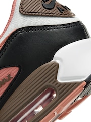 Nike Brown/White Air Max 90 Trainers - Image 9 of 9