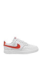 Nike White/Coral Court Vision Trainers - Image 1 of 8