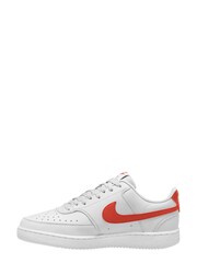 Nike White/Coral Court Vision Trainers - Image 2 of 8