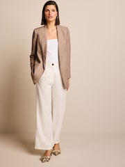 Mink Brown Relaxed Fit Edge to Edge Blazer - Image 2 of 7