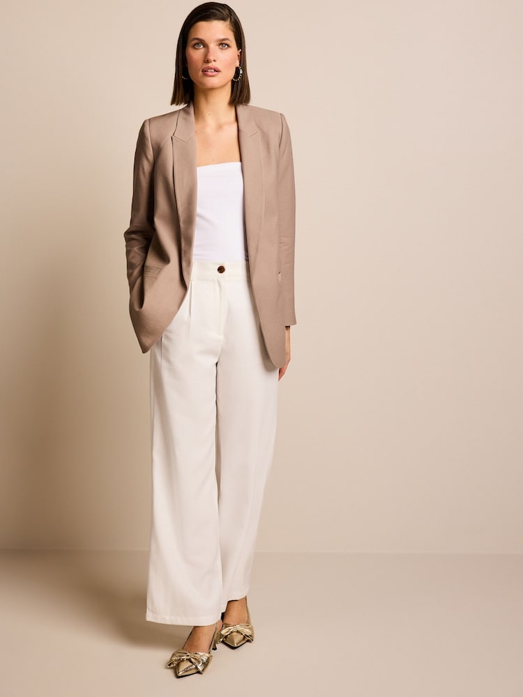 Mink Brown Relaxed Fit Edge to Edge Blazer - Image 2 of 7