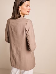 Mink Brown Relaxed Fit Edge to Edge Blazer - Image 4 of 7