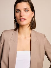 Mink Brown Relaxed Fit Edge to Edge Blazer - Image 5 of 7
