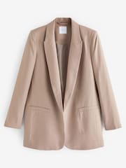 Mink Brown Relaxed Fit Edge to Edge Blazer - Image 6 of 7