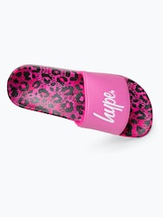 Hype. Girls Multi Leopard Script Sliders - Image 7 of 7