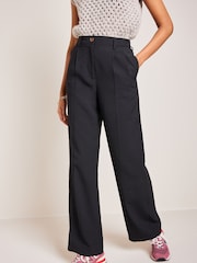 Black Elasticated Back Wide Leg Trousers - Image 2 of 3
