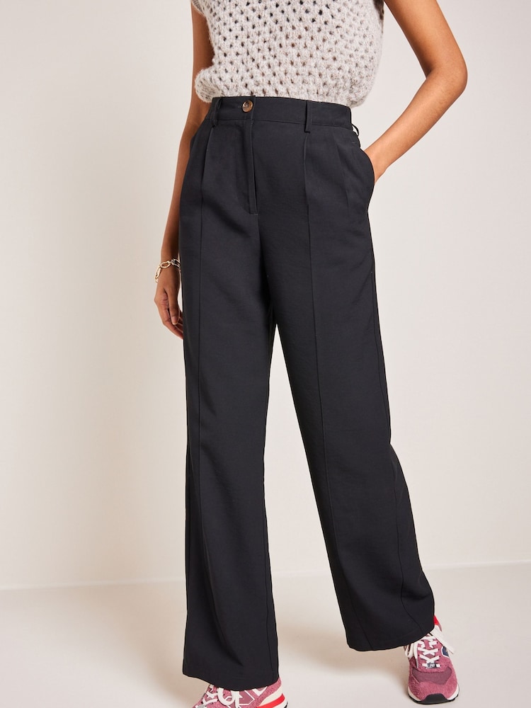 Black Elasticated Back Wide Leg Trousers - Image 2 of 3
